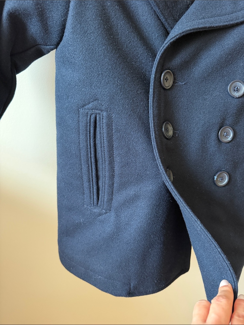 GAP Kids Navy Double-Breasted Peacoat Navy Boys Size Small 6 - 7 - Picture 5 of 9